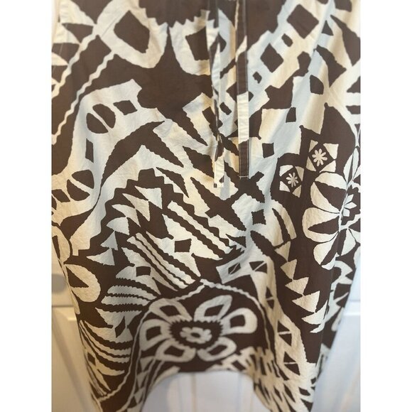 Urban Outfitters BDG Eva Mini Dress XL Brown Tiki Tropical Beach Coastal Neutral - Picture 5 of 12